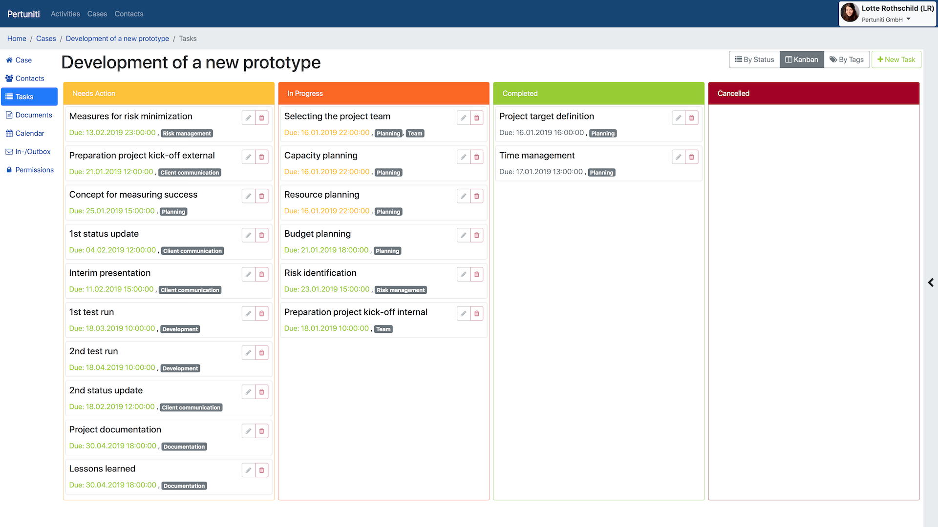 Do you quickly lose track of the status of your project with all your tasks? In different views, you can see at one glance when your prototype will finally be ready.