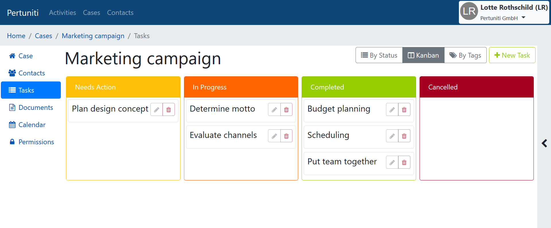 Keep track of the status of your marketing campaign and see at first sight, which tasks still need action.